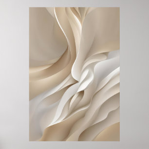 Poster Arte Abstrata Bege Esculpida