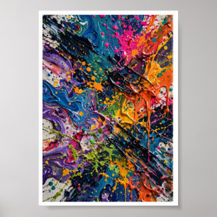 Poster Arte abstrata Caos Color Splash