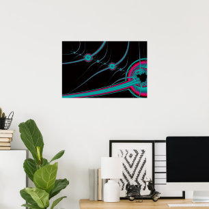 POSTER ARTE ABSTRATA CIBERNÉTICA DE NÊON