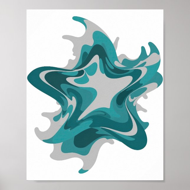 Poster Arte abstrata cinza chique Design Moderno (Frente)
