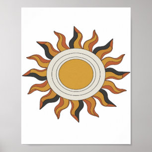 Poster Arte abstrata cinza divertida Design