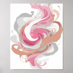 Poster Arte abstrata cinza limpo Design de declaração