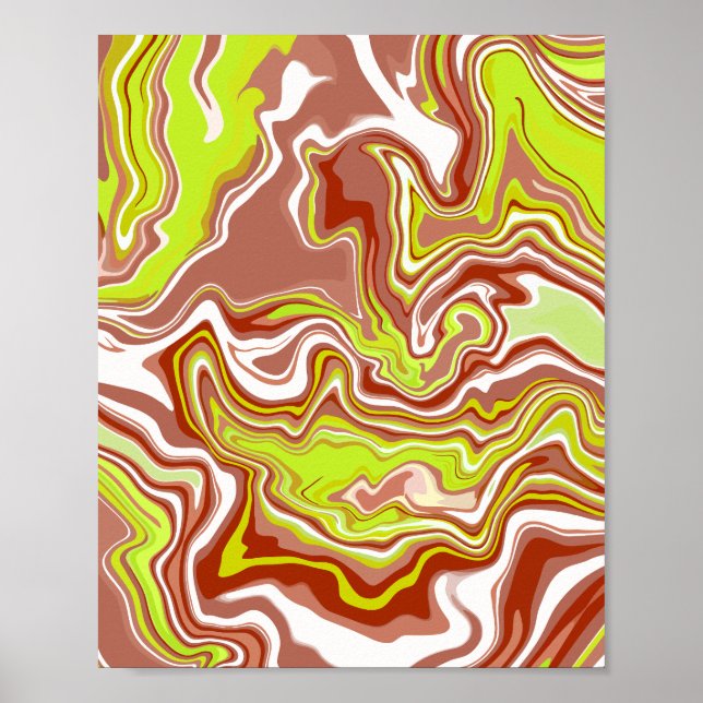 Poster Arte Abstrata com Tons Terrosos e Vibrantes (Frente)