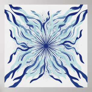 Poster Arte abstrata costeira em explosão estelar de alga