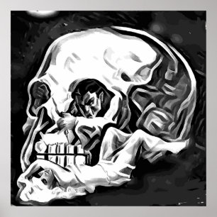 Poster arte abstrata da ilusão da mulher do homem do