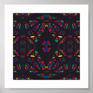 Poster Arte Abstrata de Guache em Arco-íris Espectroscópi