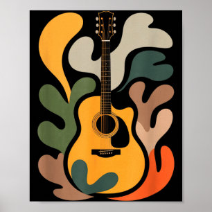 Poster Arte abstrata de guitarra minimalista Presente eng