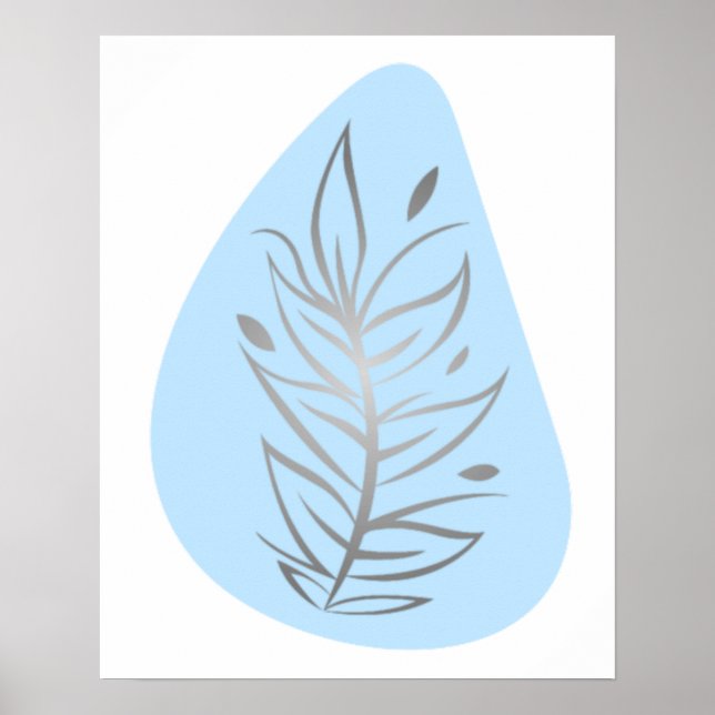Poster Arte abstrata de linha de planta (Frente)