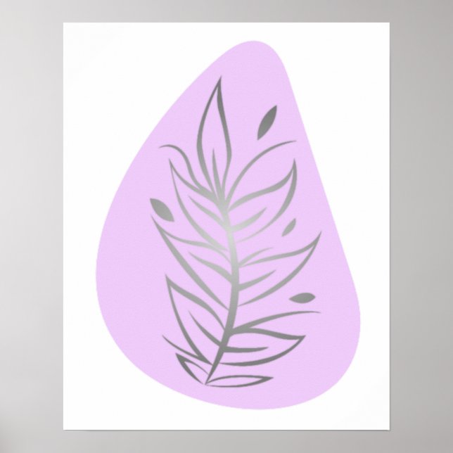 Poster Arte abstrata de linha de planta (Frente)