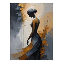 Arte Abstrata de Mulher Elegante para Parede