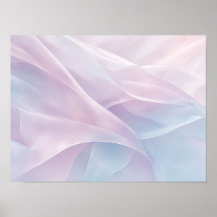 Poster Arte abstrata de ondas fluídas pastel na parede