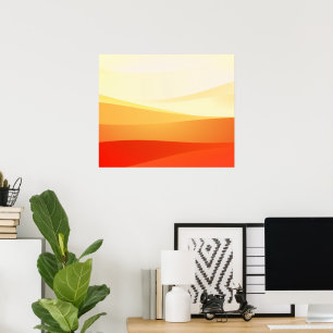 POSTER ARTE ABSTRATA DE PAISAGEM RETRÔ DE MEADOS DO SÉCUL