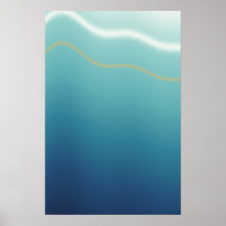 Poster Arte Abstrata de Parede de Onda do Oceano Costeiro