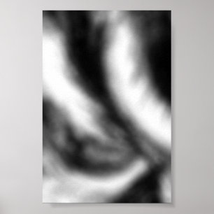 Poster Arte Abstrata de Parede Preto e Branco