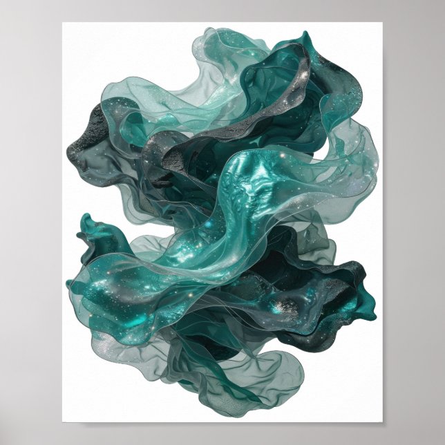 Poster ARTE ABSTRATA de prata linda (Frente)
