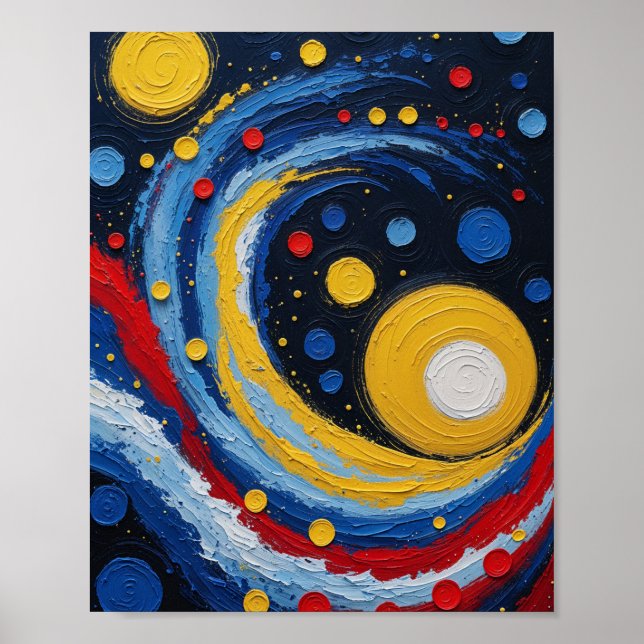 Poster Arte Abstrata de Redemoinho Cósmico (Frente)