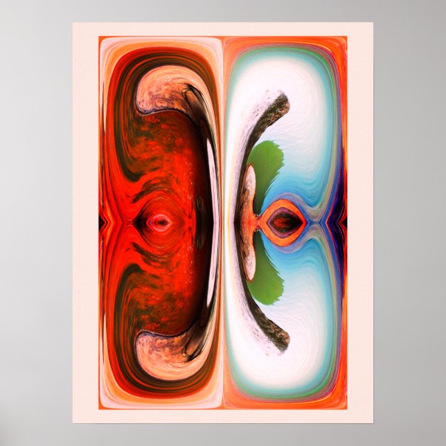 Poster Arte abstrata de rochas e água (Frente)