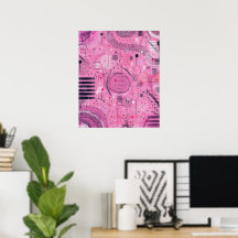 Arte abstrata de sundae de morango