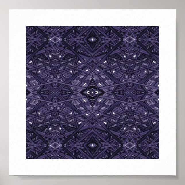 Poster Arte Abstrata de Tinta Alcoólica Roxa Labiríntica (Frente)