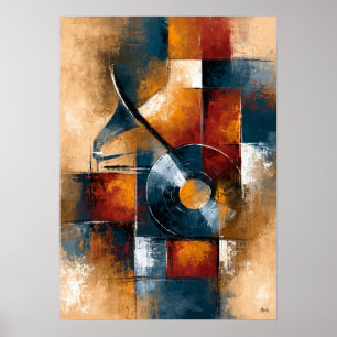 Poster Arte abstrata de vinil Chikuonki para sala de músi