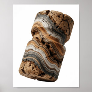 Poster Arte Abstrata Design Cinza Chic