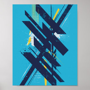 Poster Arte abstrata dinâmica de rua com formas ousadas