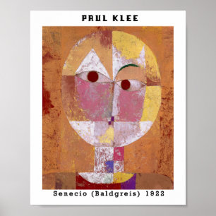 Poster Arte abstrata do rosto de Paul Klee vintage Bauhau