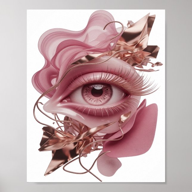 Poster Arte abstrata dourada que chama a atenção DESIGN A (Frente)