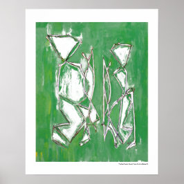Pôster Arte abstrata ecológica verde moderna para casal