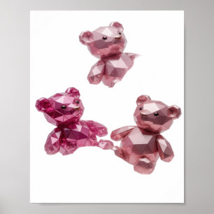Poster Arte abstrata elegante em prata Declaração de desi