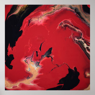 Poster Arte Abstrata em Acrílico com Mármore Fluido Verme