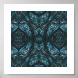 Poster Arte Abstrata em Aquarela Azul