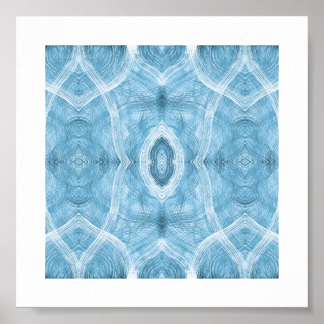 Poster Arte abstrata em aquarela azul Push (Frente)
