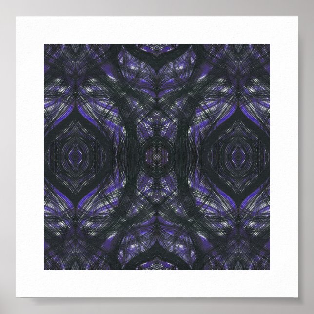 Poster Arte Abstrata em Aquarela Roxa (Frente)