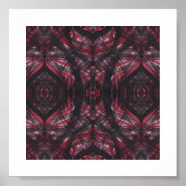 Poster Arte Abstrata em Aquarela Vermelho Escuro Vermelho