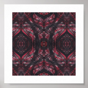 Poster Arte Abstrata em Aquarela Vermelho Escuro Vermelho