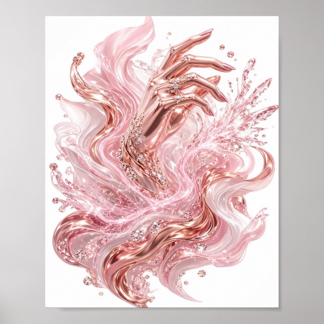 Poster ARTE ABSTRATA em Ouro Moderno Design Gráfico (Frente)