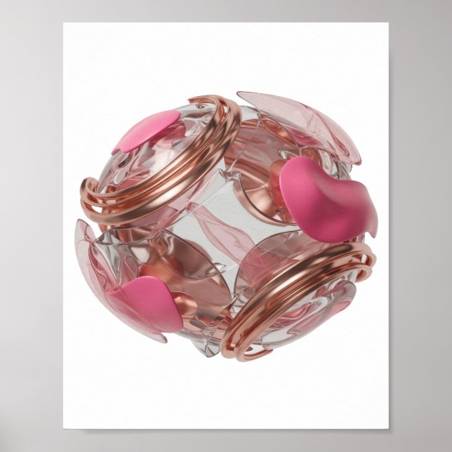 Poster Arte abstrata em prata brilhante Declaração Design (Frente)