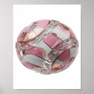 Poster Arte abstrata em prata ousada Design