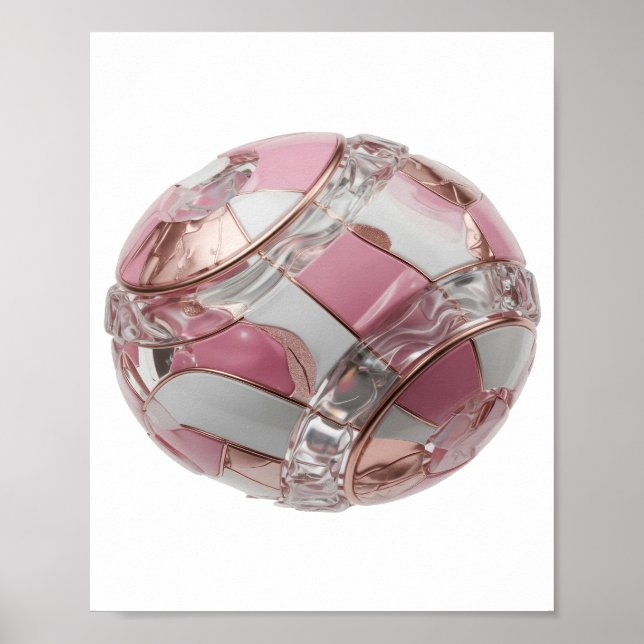 Poster Arte abstrata em prata ousada Design (Frente)