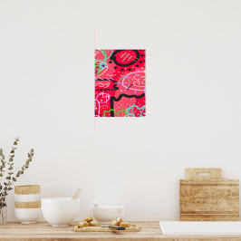 Poster Arte Abstrata em Vermelho