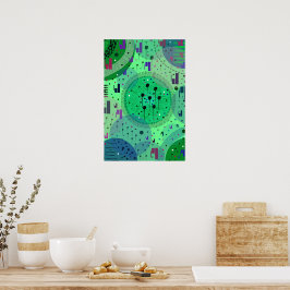 Poster Arte Abstrata: Fruta Kiwi Verde
