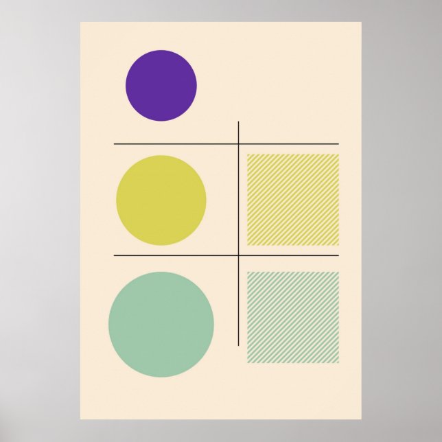 Poster Arte Abstrata Geométrica Digital (Frente)