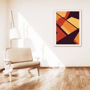 Poster Arte abstrata geométrica quente para parede 