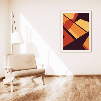 Poster Arte abstrata geométrica quente para parede