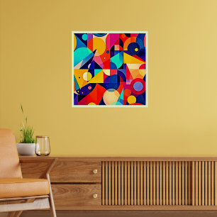 Poster Arte Abstrata Geométrica Vibrante