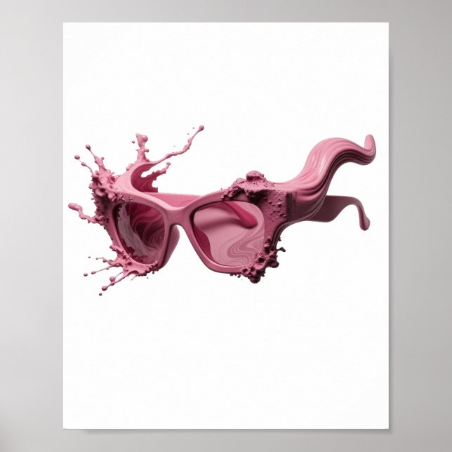 Poster ARTE ABSTRATA impressionante em PRATA Moda (Frente)