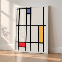 Arte abstrata – inspirada em Mondrian (sem moldura