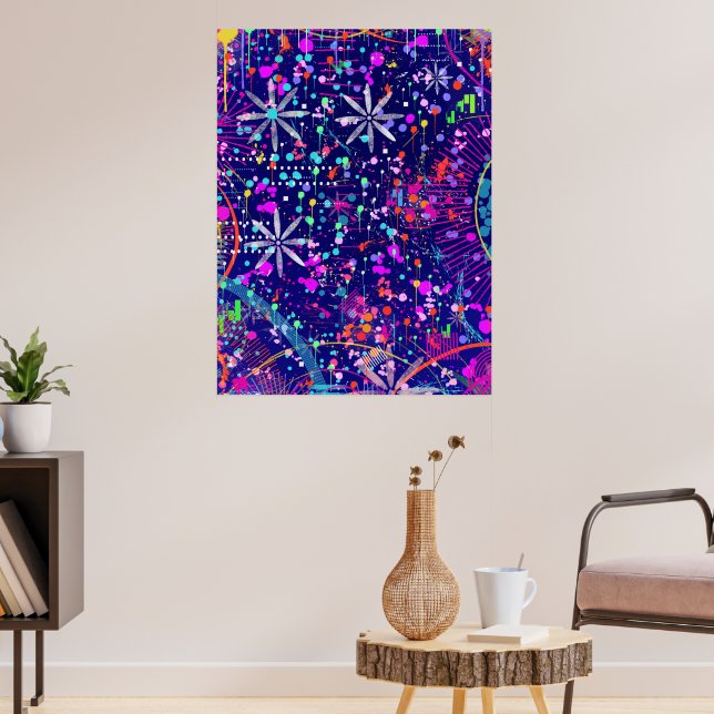 Poster Arte Abstrata Jubileu Azul (Sala de Estar 3)