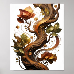 Poster Arte abstrata laranja em negrito Declaração Design